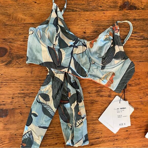 New $158 Anthro Clube Bossa Zarina Bikini Top Canangula sz Sm Brazilian - Picture 1 of 8